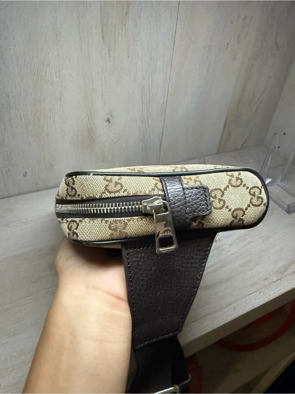 Gucci Beige GG Canvas Belt Bag